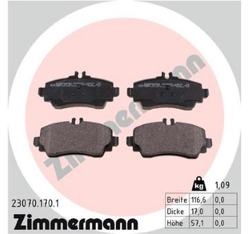 Sada brzdových destiček, kotoučová brzda ZIMMERMANN 23070.170.1