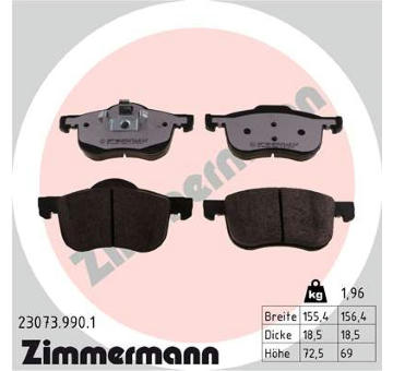 Sada brzdových destiček, kotoučová brzda ZIMMERMANN 23073.990.1