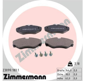 Sada brzdových destiček, kotoučová brzda ZIMMERMANN 23099.180.1