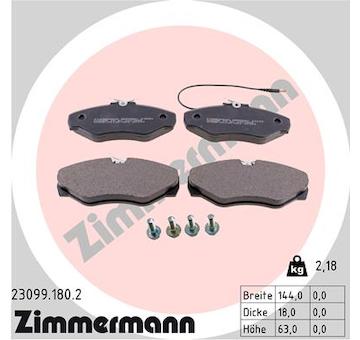 Sada brzdových destiček, kotoučová brzda ZIMMERMANN 23099.180.2