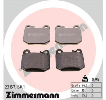 Sada brzdových destiček, kotoučová brzda ZIMMERMANN 23157.160.1