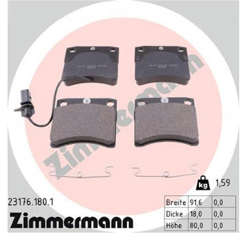 Sada brzdových destiček, kotoučová brzda ZIMMERMANN 23176.180.1