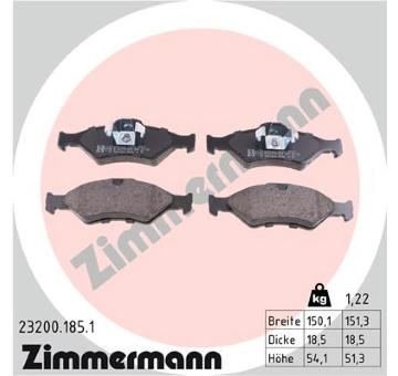 Sada brzdových destiček, kotoučová brzda ZIMMERMANN 23200.185.1