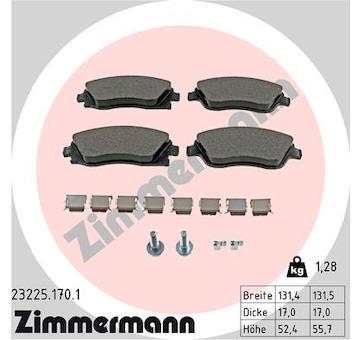 Sada brzdových destiček, kotoučová brzda ZIMMERMANN 23225.170.1