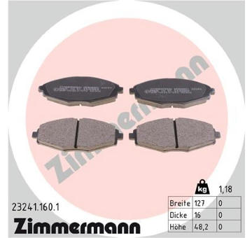 Sada brzdových destiček, kotoučová brzda ZIMMERMANN 23241.160.1