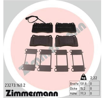Sada brzdových platničiek kotúčovej brzdy ZIMMERMANN 23273.160.2