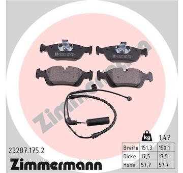 Sada brzdových destiček, kotoučová brzda ZIMMERMANN 23287.175.2