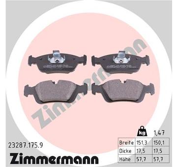 Sada brzdových destiček, kotoučová brzda ZIMMERMANN 23287.175.9