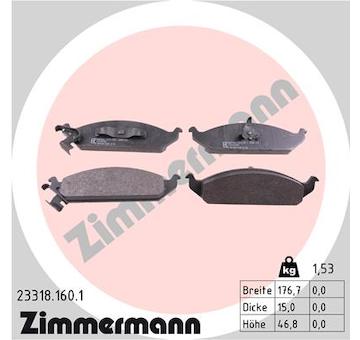 Sada brzdových destiček, kotoučová brzda ZIMMERMANN 23318.160.1