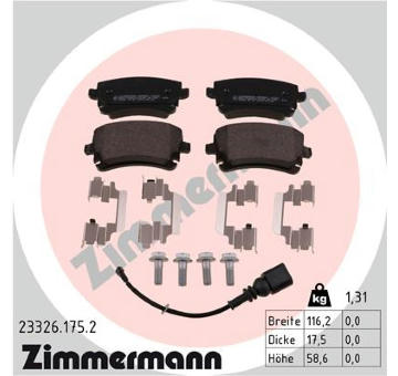 Sada brzdových destiček, kotoučová brzda ZIMMERMANN 23326.175.2