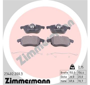 Sada brzdových platničiek kotúčovej brzdy ZIMMERMANN 23402.200.3