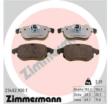 Sada brzdových destiček, kotoučová brzda ZIMMERMANN 23402.900.1