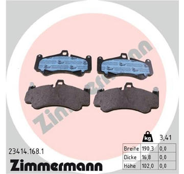 Sada brzdových destiček, kotoučová brzda ZIMMERMANN 23414.168.1