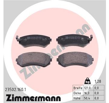 Sada brzdových destiček, kotoučová brzda ZIMMERMANN 23502.160.1