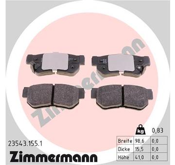 Sada brzdových destiček, kotoučová brzda ZIMMERMANN 23543.155.1