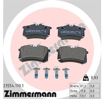 Sada brzdových destiček, kotoučová brzda ZIMMERMANN 23554.170.1