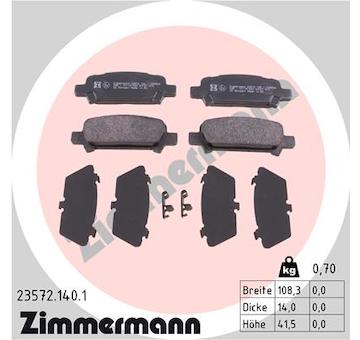 Sada brzdových destiček, kotoučová brzda ZIMMERMANN 23572.140.1