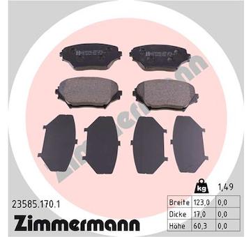 Sada brzdových destiček, kotoučová brzda ZIMMERMANN 23585.170.1