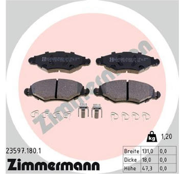 Sada brzdových destiček, kotoučová brzda ZIMMERMANN 23597.180.1