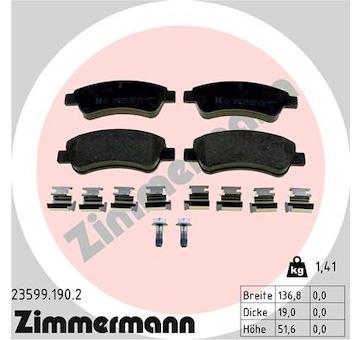 Sada brzdových destiček, kotoučová brzda ZIMMERMANN 23599.190.2