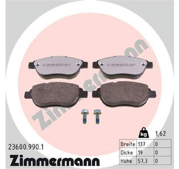 Sada brzdových destiček, kotoučová brzda ZIMMERMANN 23600.990.1