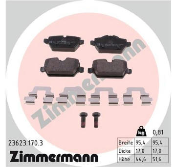 Sada brzdových destiček, kotoučová brzda ZIMMERMANN 23623.170.3