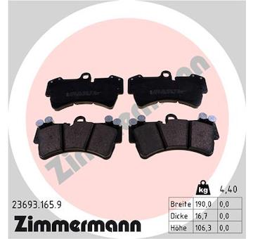 Sada brzdových destiček, kotoučová brzda ZIMMERMANN 23693.165.9