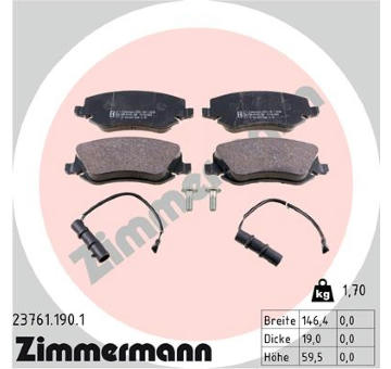 Sada brzdových destiček, kotoučová brzda ZIMMERMANN 23761.190.1