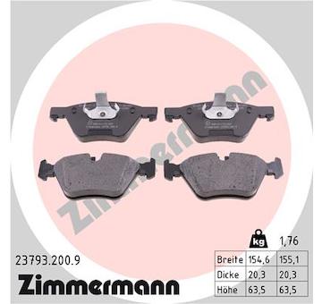 Sada brzdových destiček, kotoučová brzda ZIMMERMANN 23793.200.9