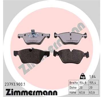 Sada brzdových destiček, kotoučová brzda ZIMMERMANN 23793.900.1