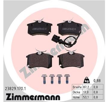 Sada brzdových destiček, kotoučová brzda ZIMMERMANN 23829.170.1