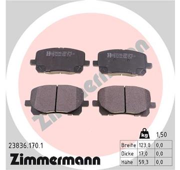 Sada brzdových destiček, kotoučová brzda ZIMMERMANN 23836.170.1