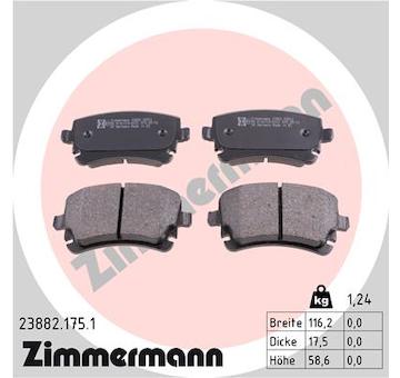 Sada brzdových destiček, kotoučová brzda ZIMMERMANN 23882.175.1