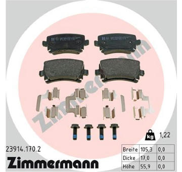 Sada brzdových destiček, kotoučová brzda ZIMMERMANN 23914.170.2