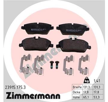 Sada brzdových destiček, kotoučová brzda ZIMMERMANN 23915.175.3