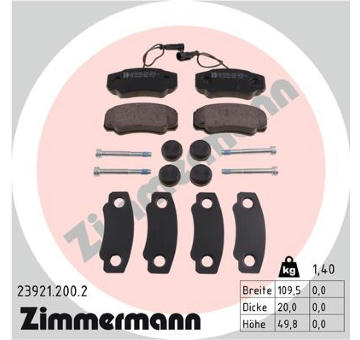 Sada brzdových destiček, kotoučová brzda ZIMMERMANN 23921.200.2