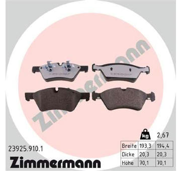 Sada brzdových destiček, kotoučová brzda ZIMMERMANN 23925.910.1