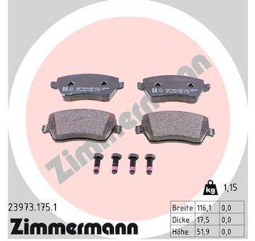 Sada brzdových destiček, kotoučová brzda ZIMMERMANN 23973.175.1