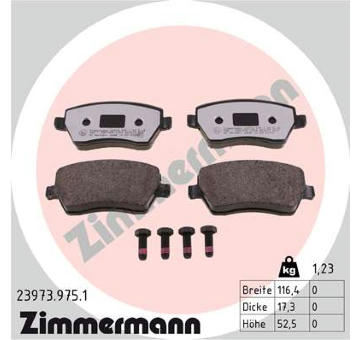 Sada brzdových destiček, kotoučová brzda ZIMMERMANN 23973.975.1