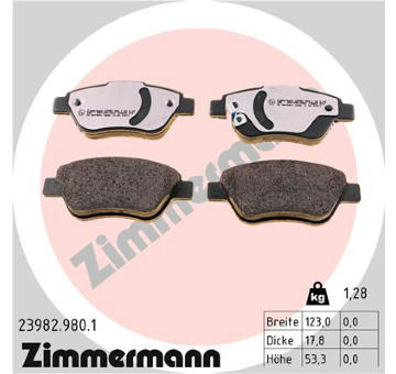 Sada brzdových destiček, kotoučová brzda ZIMMERMANN 23982.980.1