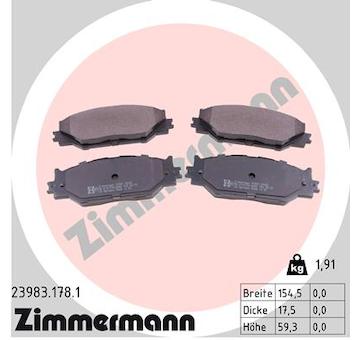 Sada brzdových destiček, kotoučová brzda ZIMMERMANN 23983.178.1