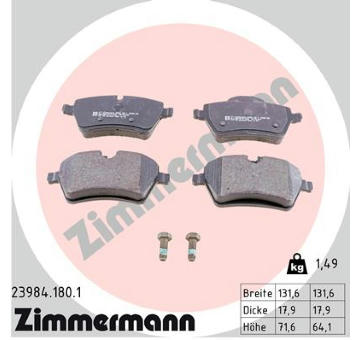 Sada brzdových destiček, kotoučová brzda ZIMMERMANN 23984.180.1