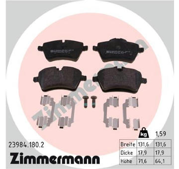 Sada brzdových destiček, kotoučová brzda ZIMMERMANN 23984.180.2