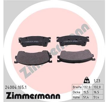 Sada brzdových destiček, kotoučová brzda ZIMMERMANN 24004.165.1