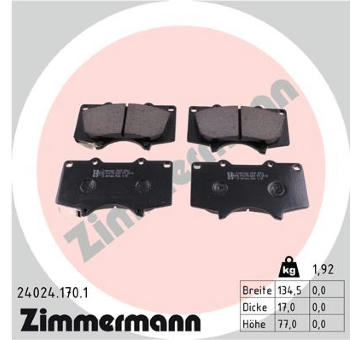 Sada brzdových destiček, kotoučová brzda ZIMMERMANN 24024.170.1