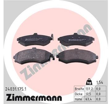 Sada brzdových destiček, kotoučová brzda ZIMMERMANN 24031.175.1