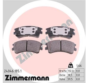 Sada brzdových destiček, kotoučová brzda ZIMMERMANN 24046.185.1