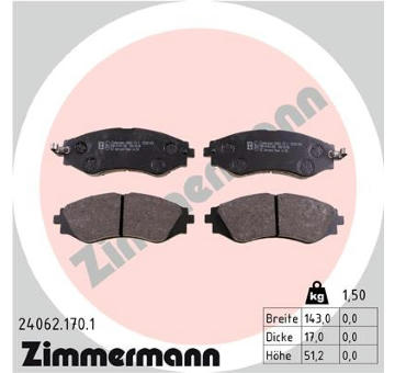 Sada brzdových destiček, kotoučová brzda ZIMMERMANN 24062.170.1