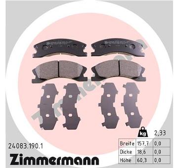 Sada brzdových destiček, kotoučová brzda ZIMMERMANN 24083.190.1