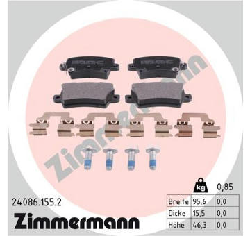 Sada brzdových destiček, kotoučová brzda ZIMMERMANN 24086.155.2